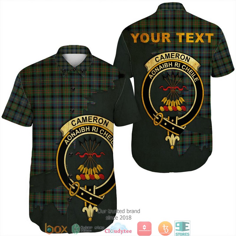 Cameron_of_Erracht_Ancient_Tartan_Crest_Personalized_Short_Sleeve_Hawaiian_Shirt