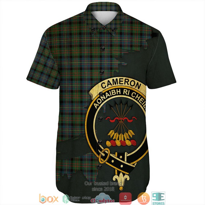 Cameron_of_Erracht_Ancient_Tartan_Crest_Personalized_Short_Sleeve_Hawaiian_Shirt_1