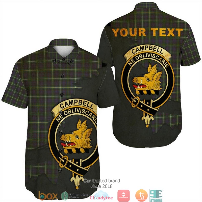 Campbell_Argyll_Modern_Tartan_Crest_Personalized_Short_Sleeve_Hawaiian_Shirt
