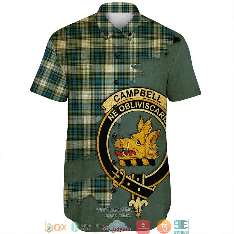 Campbell_Dress_Tartan_Crest_Personalized_Short_Sleeve_Hawaiian_Shirt_1
