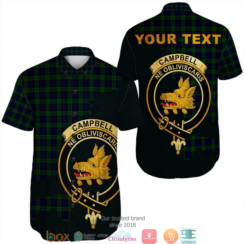 Campbell_Modern_Tartan_Crest_Personalized_Short_Sleeve_Hawaiian_Shirt