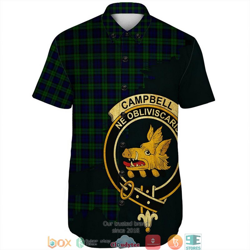 Campbell_Modern_Tartan_Crest_Personalized_Short_Sleeve_Hawaiian_Shirt_1