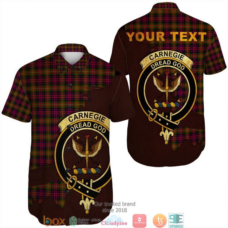 Carnegie_Modern_Tartan_Crest_Personalized_Short_Sleeve_Hawaiian_Shirt