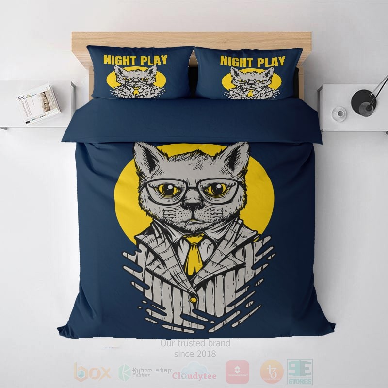Cat_Boss_Night_Play_Premium_Brushed_Bedding_Set