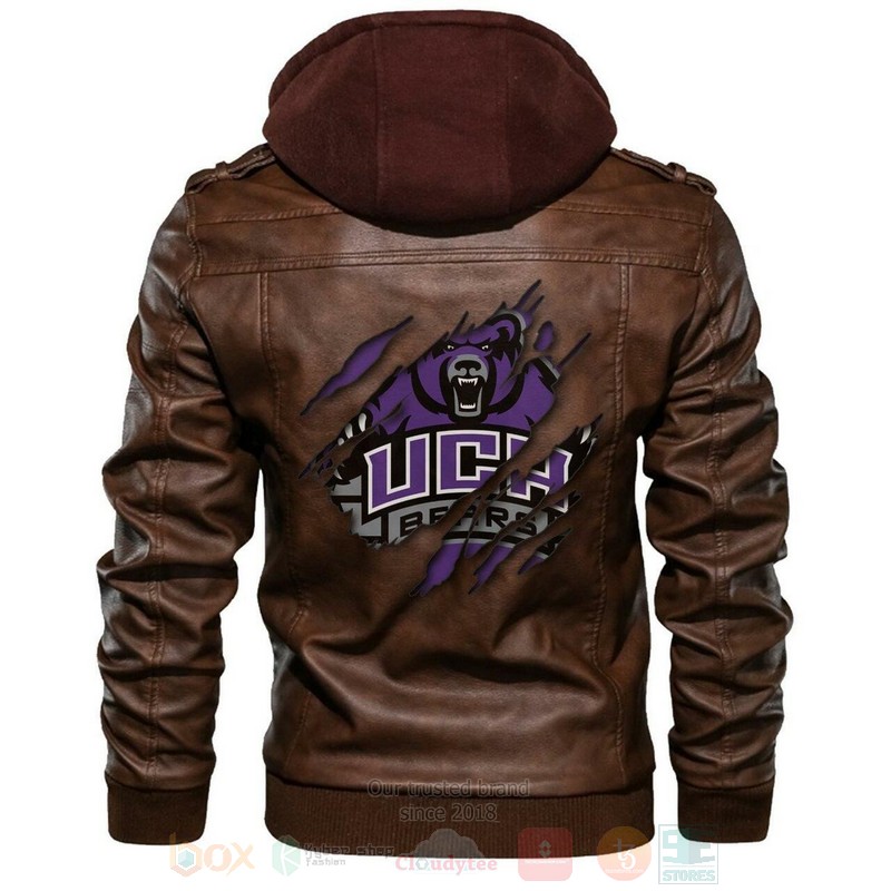 Central_Arkansas_Bears_NCAA_Brown_Motorcycle_Leather_Jacket