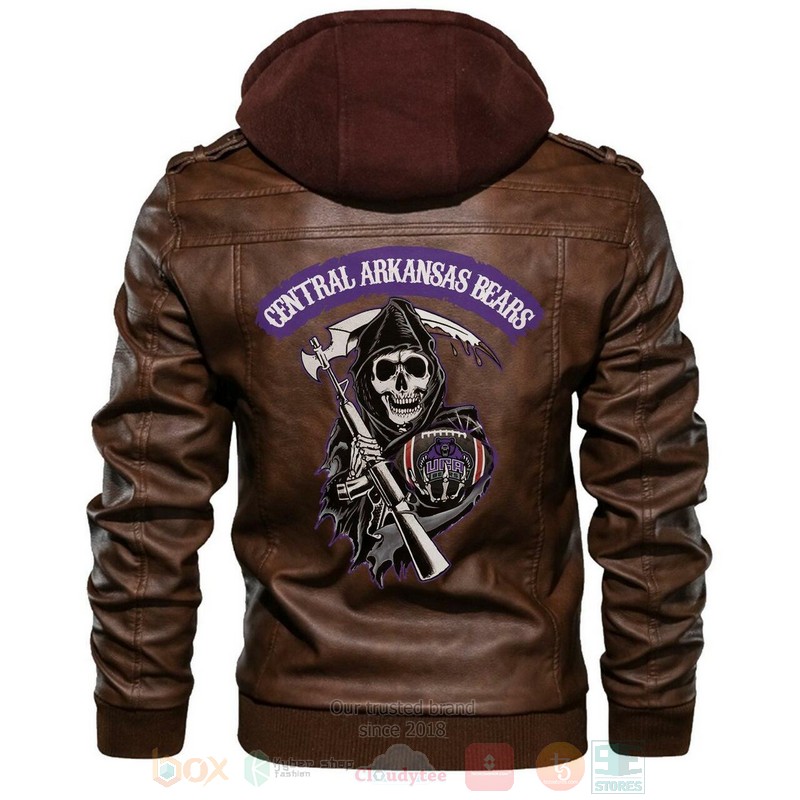 Central_Arkansas_Bears_NCAA_Football_Sons_of_Anarchy_Brown_Motorcycle_Leather_Jacket