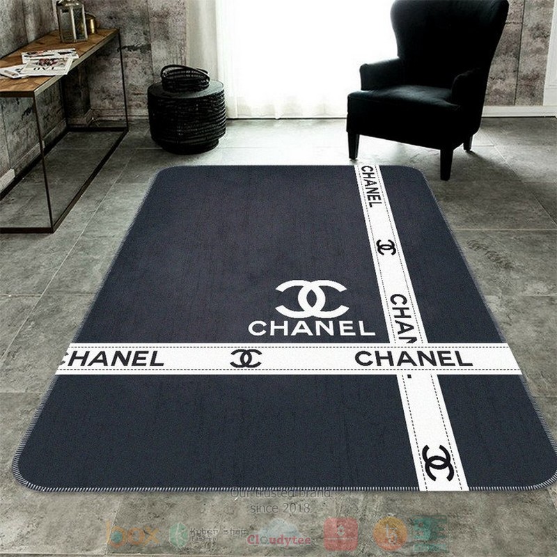 Chanel_brand_logo_grey_rectangle_rug