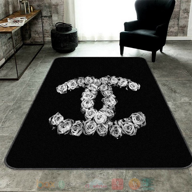 Chanel_logo_rose_black_rectangle_rug