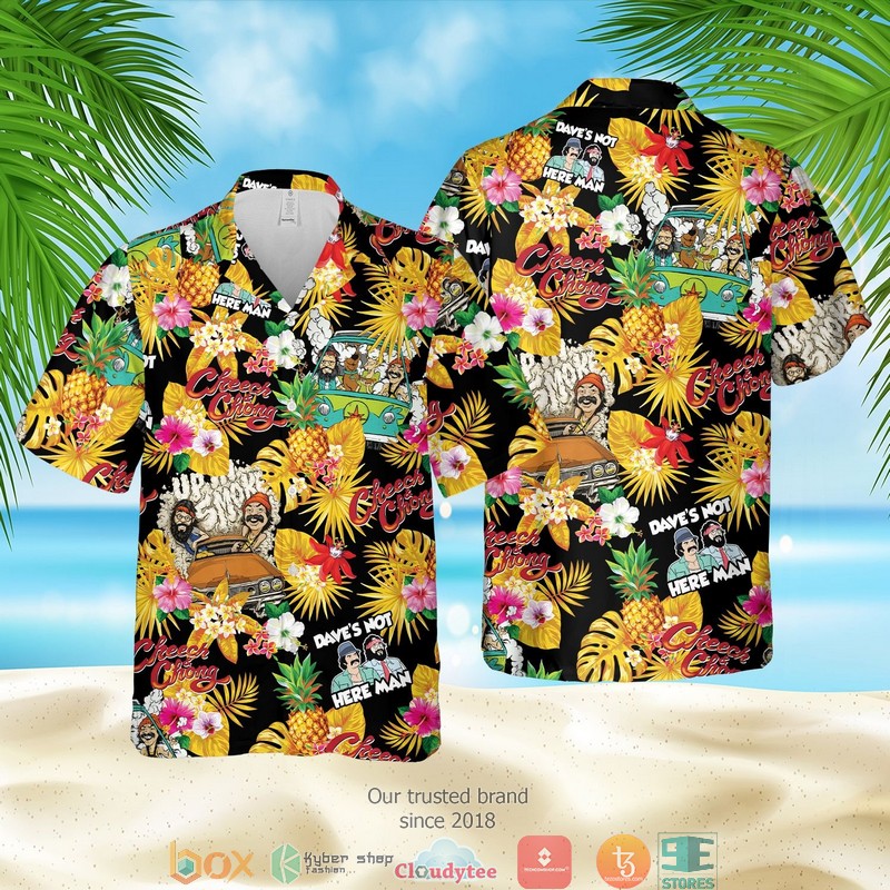 Cheech__Chong_Daves_Not_Here_Man_Pineapple_Black_Hawaian_Summer_Outfit