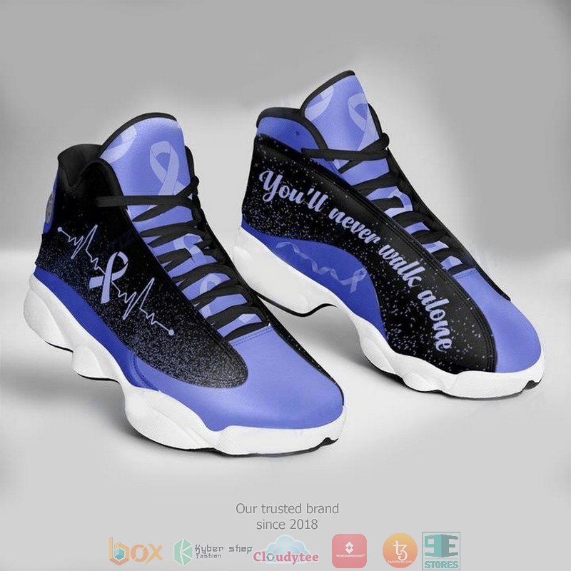 Colorectal_cancer_awareness_youll_never_walk_alone_Air_Jordan_13_Sneaker_Shoes