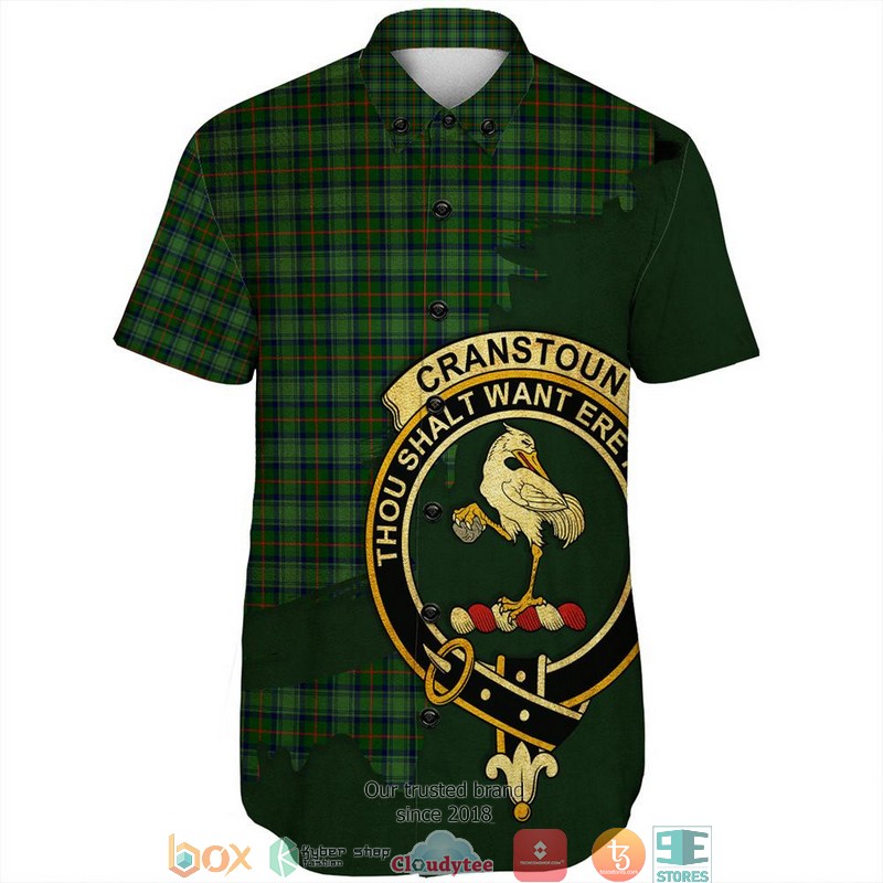 Cranstoun_Tartan_Crest_Personalized_Short_Sleeve_Hawaiian_Shirt_1