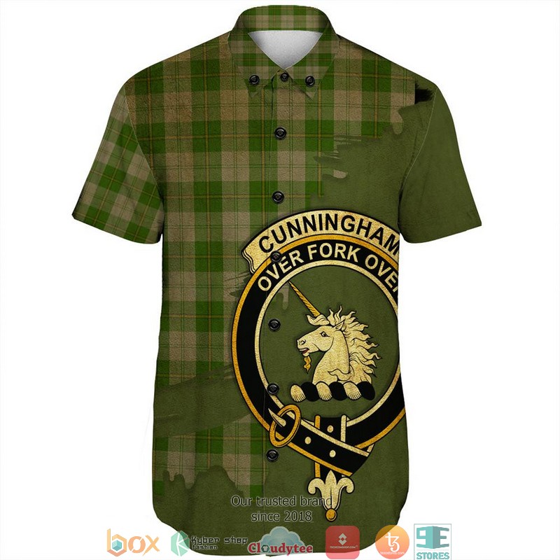 Cunningham_Dress_Green_Dancers_Tartan_Crest_Personalized_Short_Sleeve_Hawaiian_Shirt_1