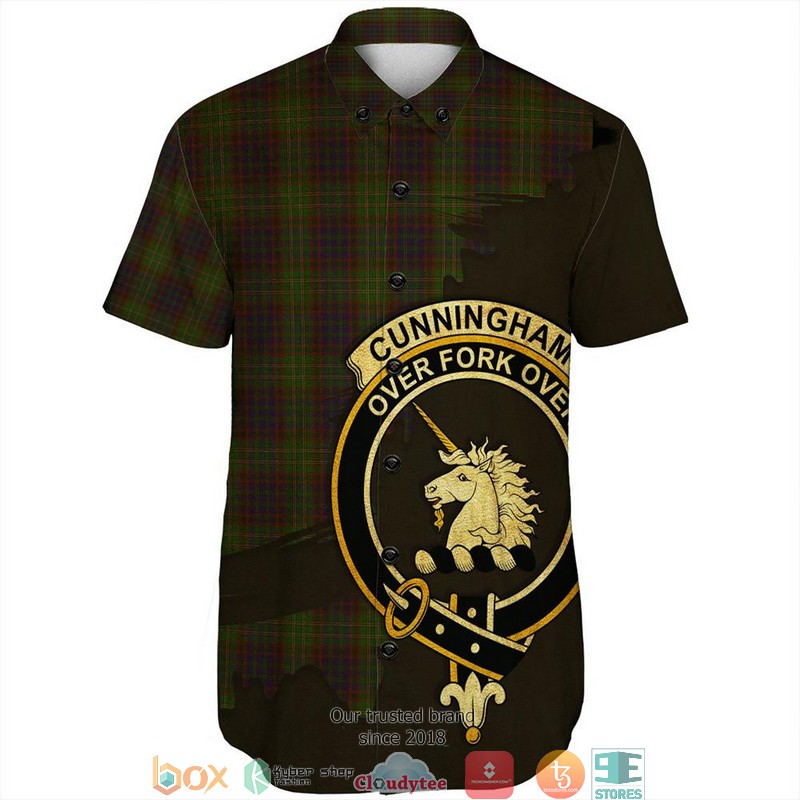 Cunningham_Hunting_Modern_Tartan_Crest_Personalized_Short_Sleeve_Hawaiian_Shirt_1