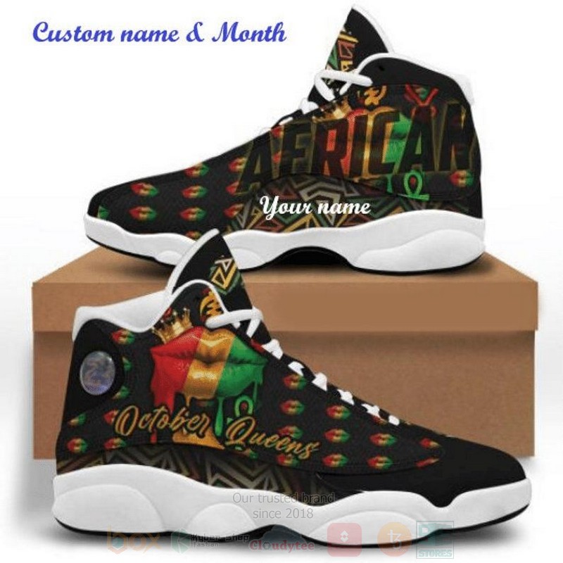 Custom_Name_Gift_For_Birthday_October_Queens_Air_Jordan_13_Shoes