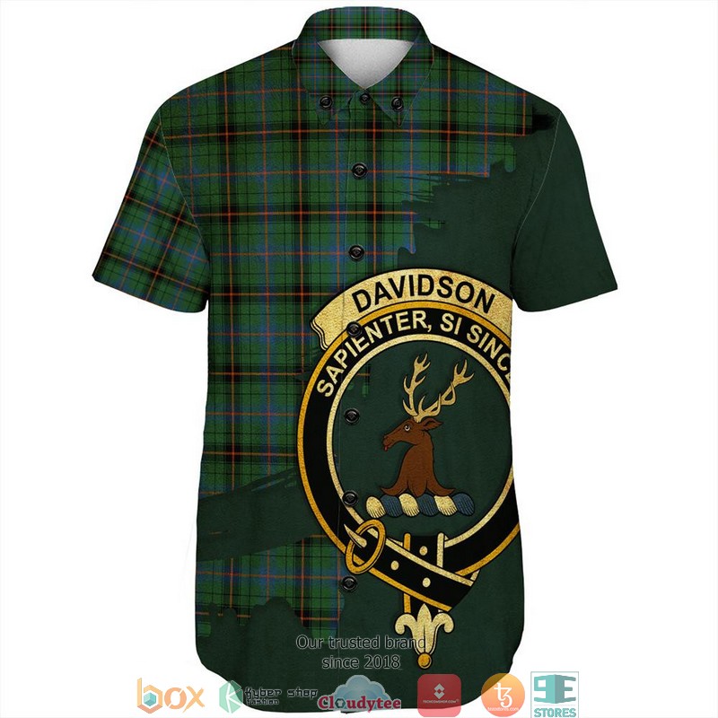 Davidson_Ancient_Tartan_Crest_Personalized_Short_Sleeve_Hawaiian_Shirt_1