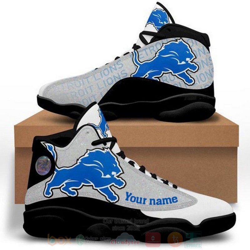 Detroit_Lions_Football_NFL_Custom_Name_Air_Jordan_13_Shoes