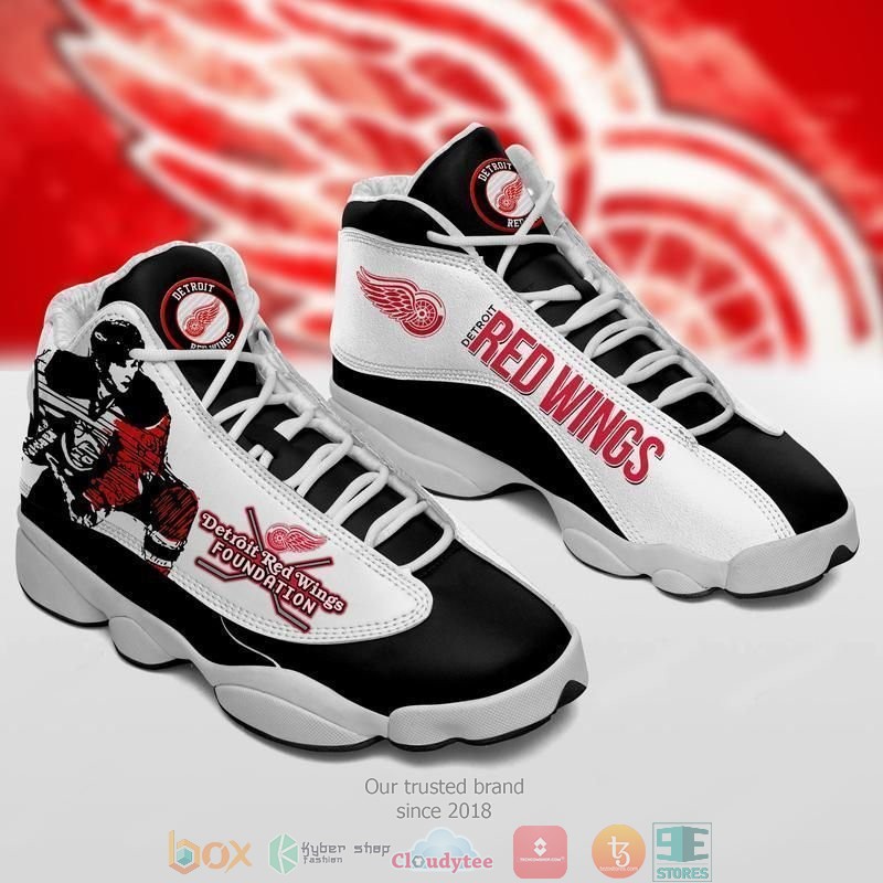 Detroit_Red_Wings_football_NHL_team_big_logo_36_gift_Air_Jordan_13_Sneaker_Shoes