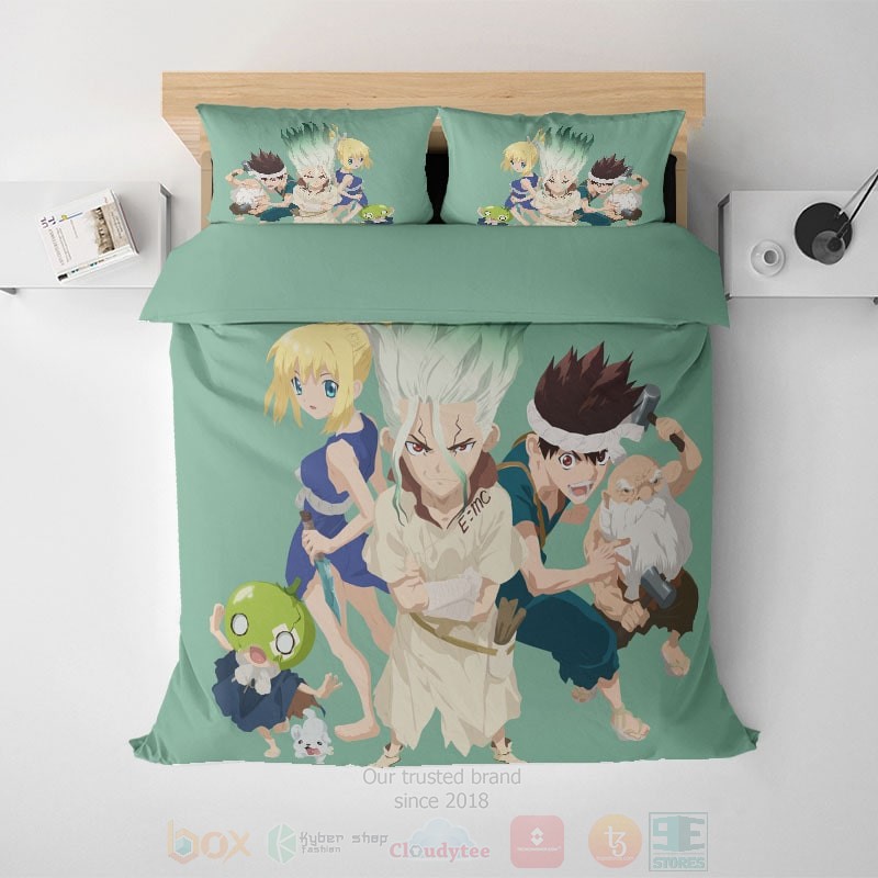 Dr._Stone_New_Age_Heroes_Embossed_Anime_Bedding_Set