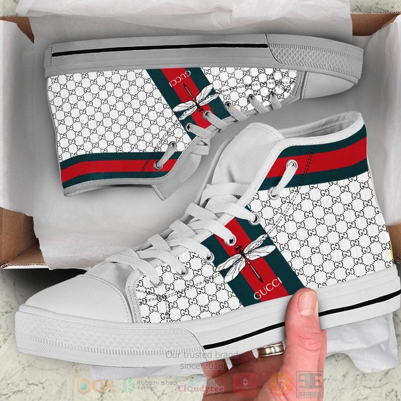Dragonfly_Gucci_brand_white_pattern_canvas_high_top_shoes