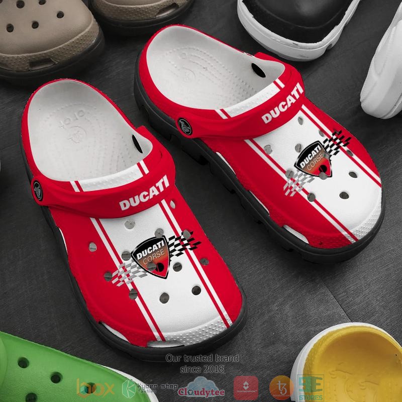 Ducati_Corse_red_white_Crocband_Clog_Shoes