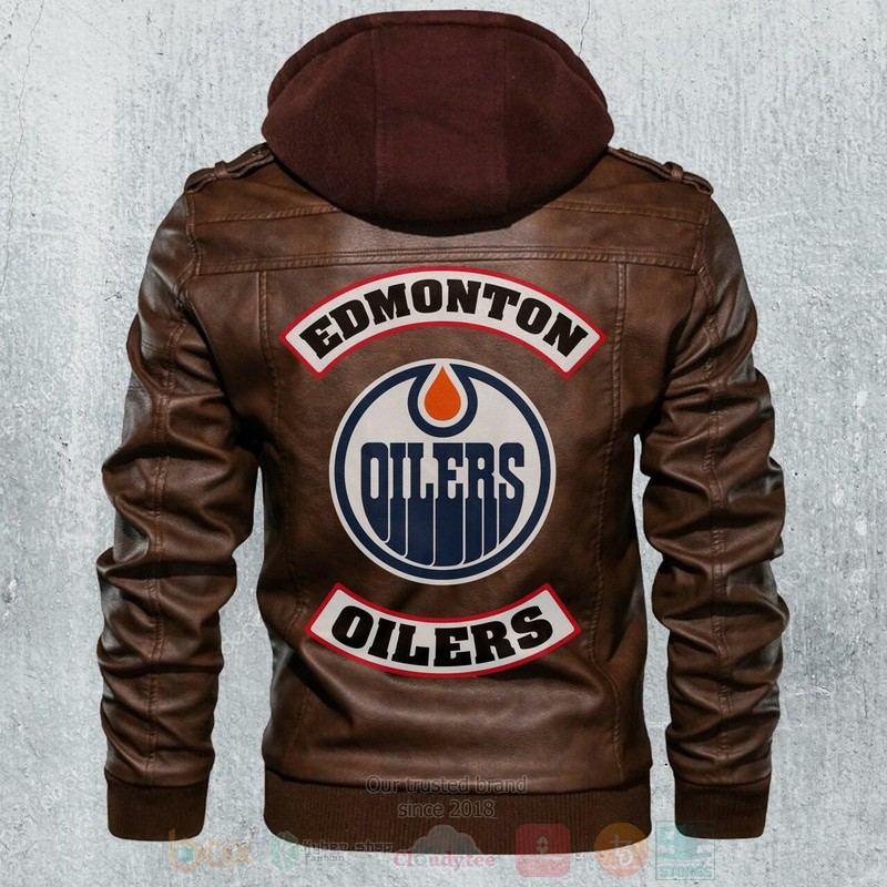 Edmonton_Oilers_NHL_Hockey_Motorcycle_Brown_Leather_Jacket