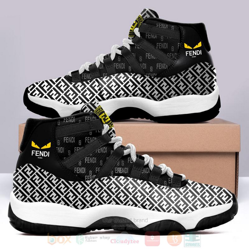 Fendi_Black-White_Air_Jordan_11_Shoes