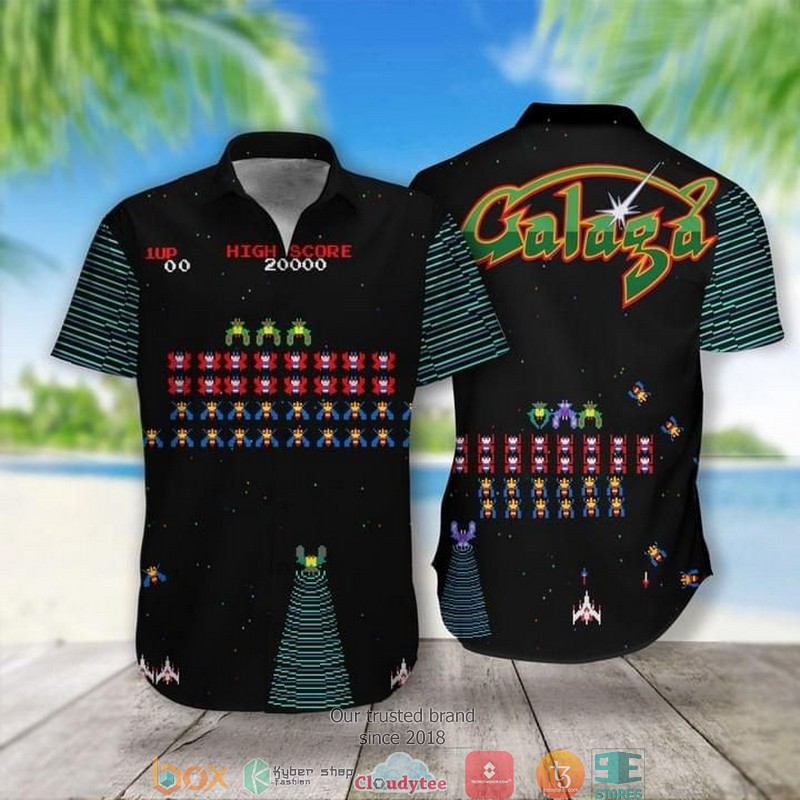 Galaga_gubbi_Short_Sleeve_Hawaiian_Shirt