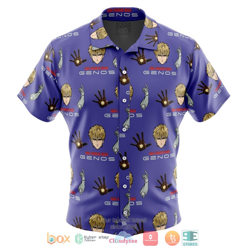 Genos_One_Punch_Man_Button_Up_Hawaiian_Shirt