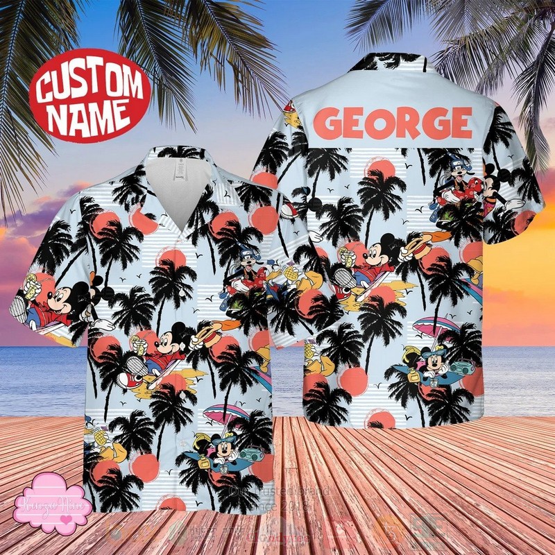 George_Mickey_Mouse_Minnie_Mouse_and_Friends_Custom_Name_Hawaiian_Shirt