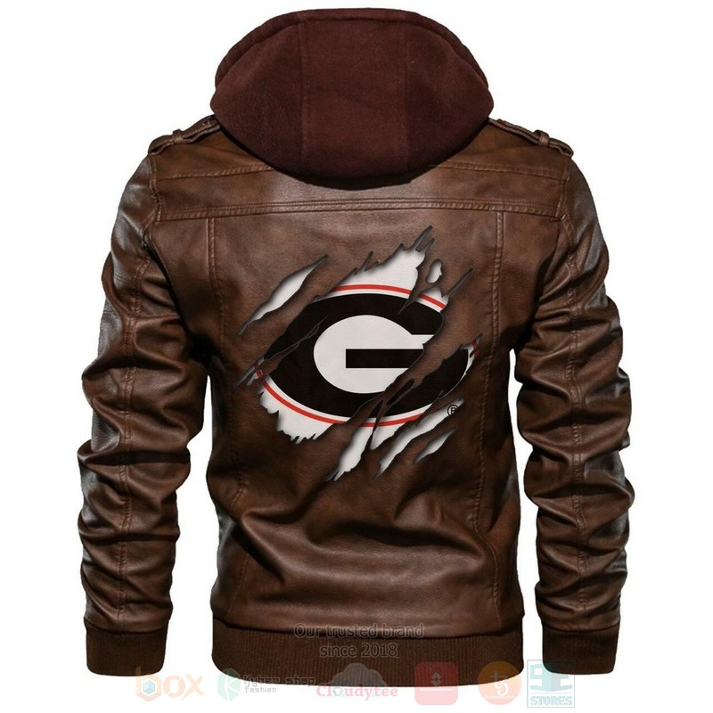 Georgia_Bulldogs_NCAA_Brown_Motorcycle_Leather_Jacket