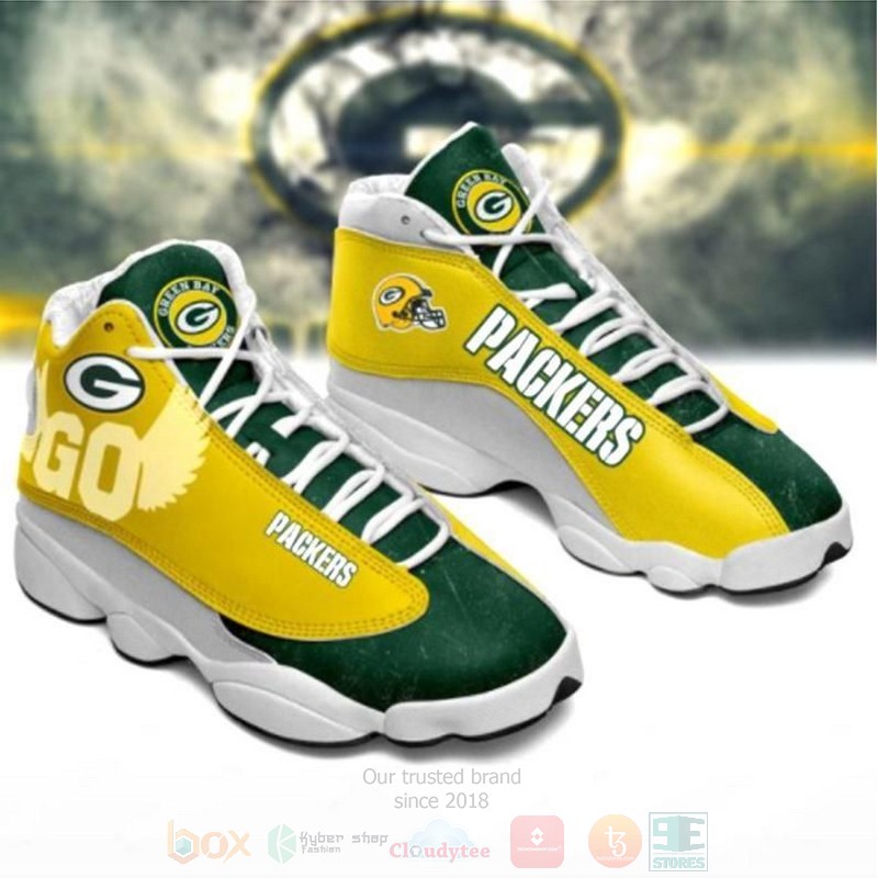 Green_Bay_Packers_Football_NFL_Yellow_Air_Jordan_13_Shoes