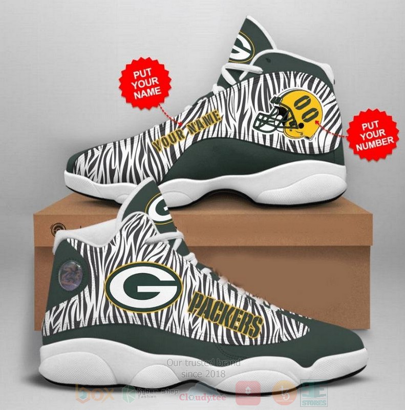 Green_Bay_Packers_NFL_Football_Camo_Team_Custom_Name_Air_Jordan_13_Shoes