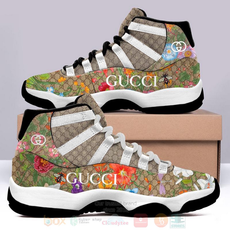 Gucci_Bee_With_Flower_Air_Jordan_11_Shoes