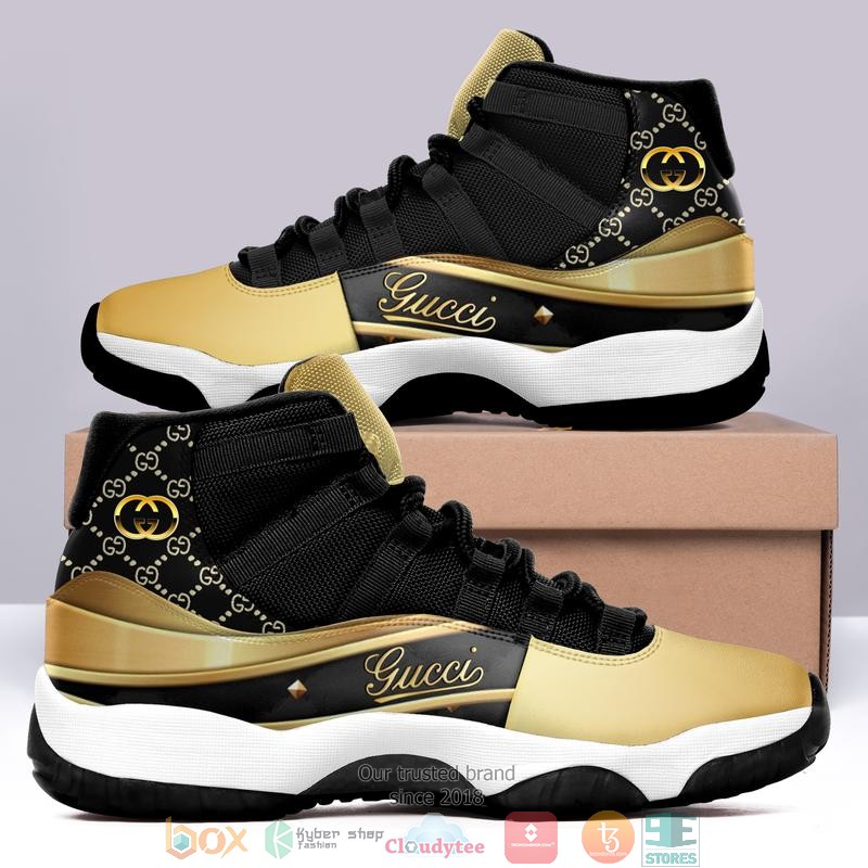 Gucci_Black_Gold_Air_Jordan_11_Sneaker_Shoes