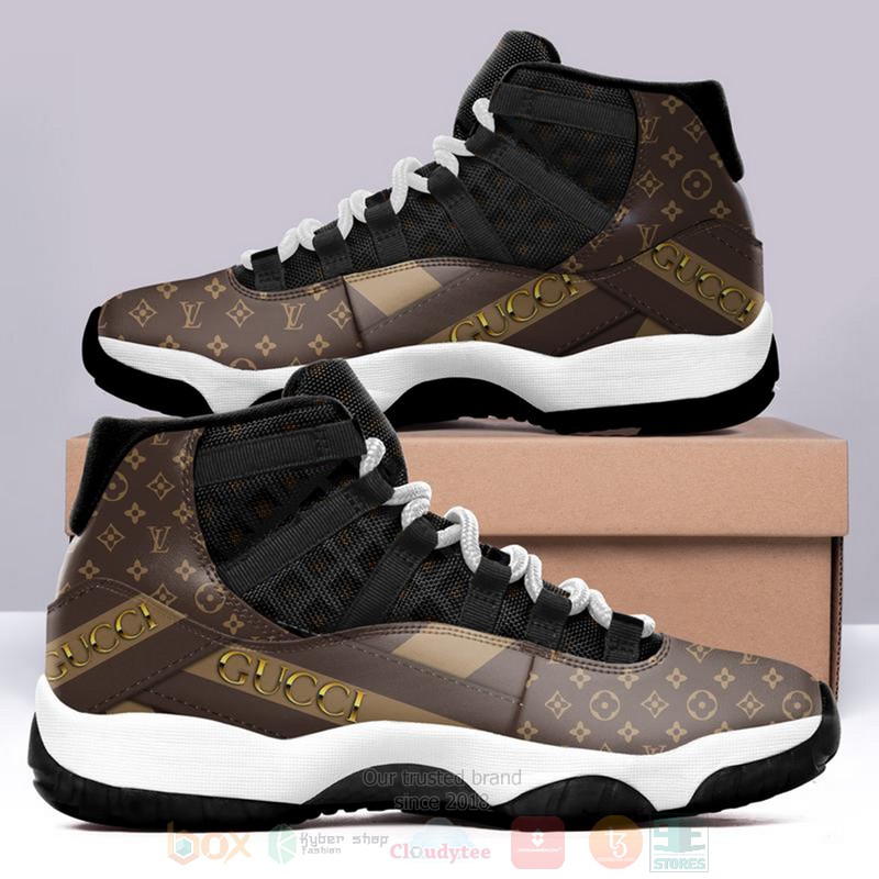 Gucci_Brown_Air_Jordan_11_Shoes