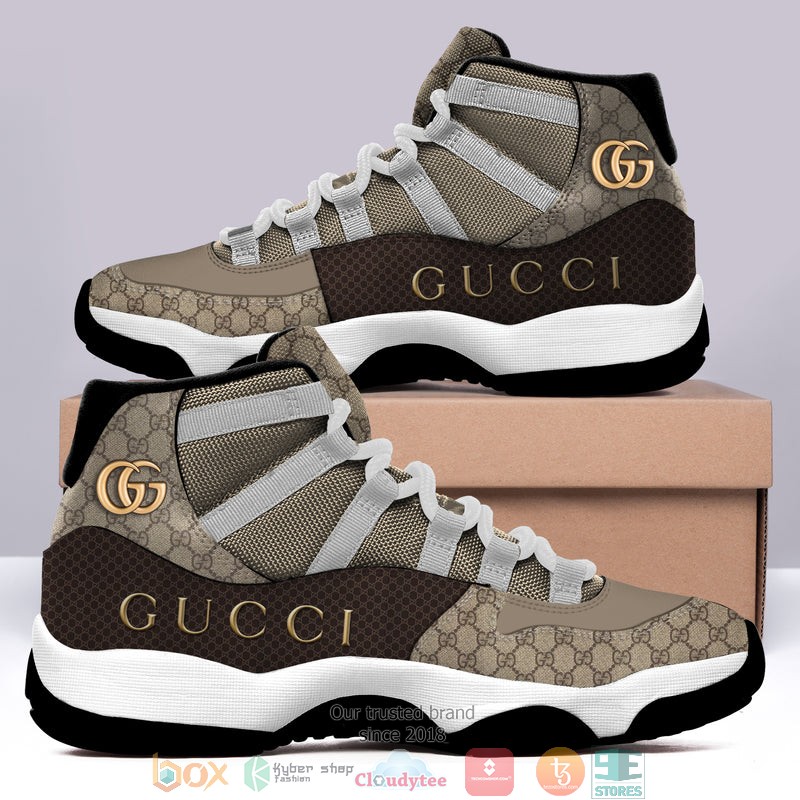 Gucci_Caro_pattern_brown_Air_Jordan_11_Sneaker_Shoes