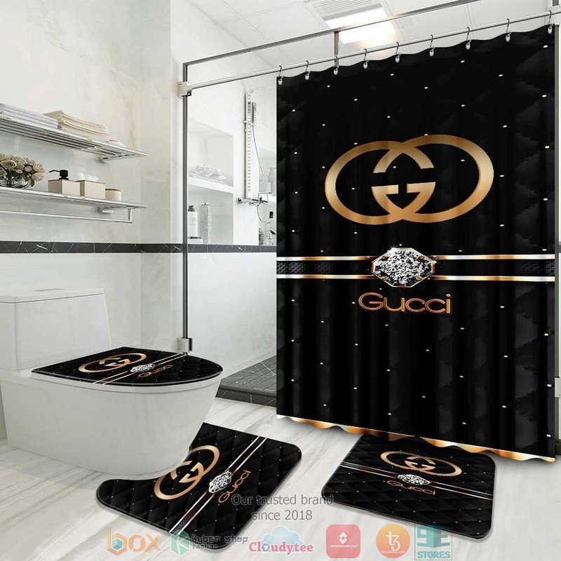 Gucci_Diamond_black_Shower_Curtain_Sets