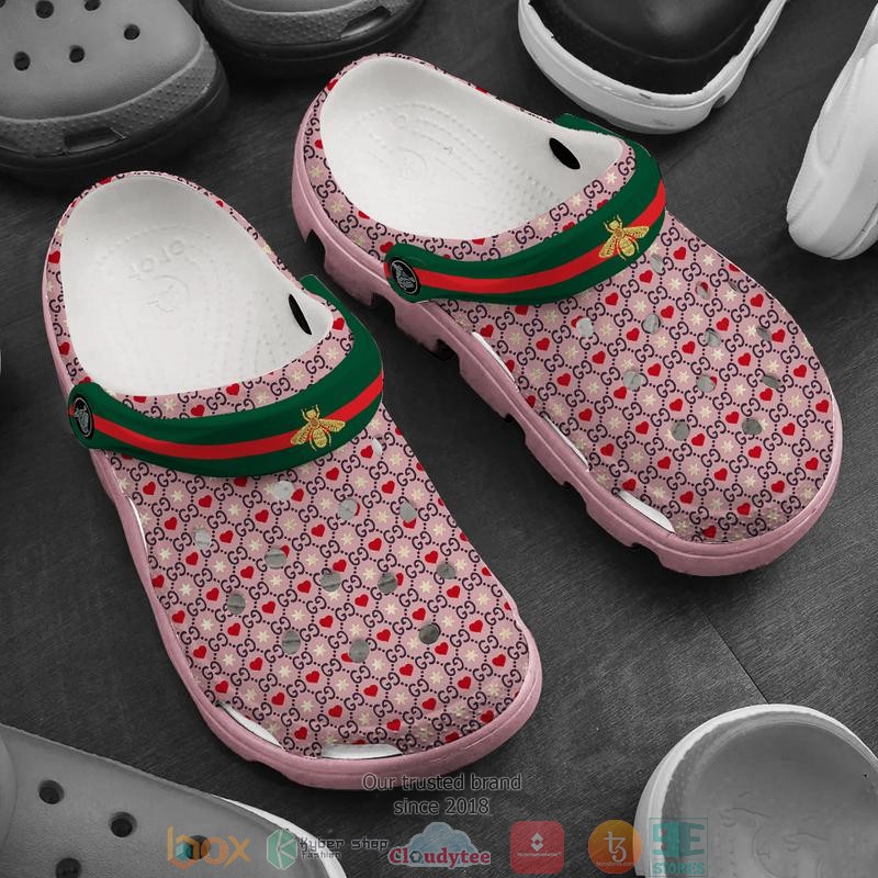 Gucci_Heart_pink_pattern_Crocband_Clog_Shoes