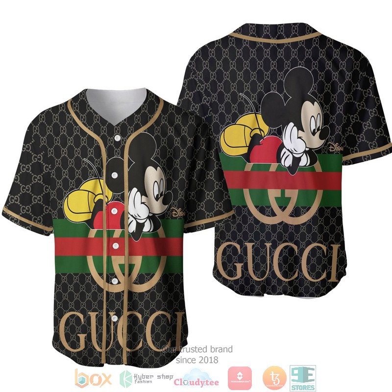 Gucci_Hive_Pattern_Mickey_Mouse_black_Baseball_Jersey
