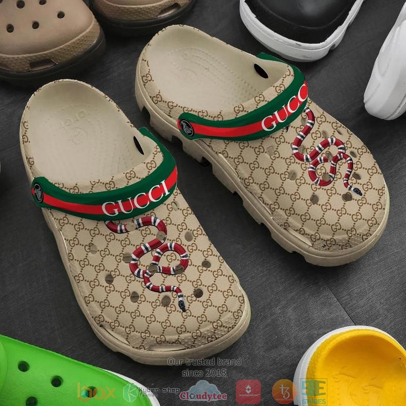 Gucci_Kingsnake_Khaki_pattern_Crocband_Clog_Shoes