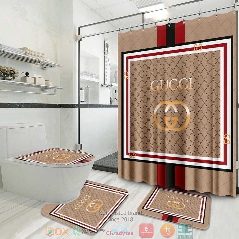 Gucci_Luxury_brand_brown_Shower_Curtain_Sets