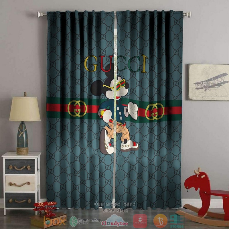 Gucci_Mickey_Mouse_Hive_Pattern_Blue_Windown_Curtain