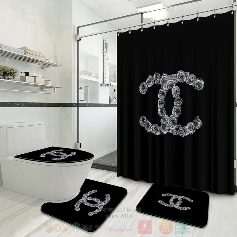 Gucci_Pattern_Black_Inspired_Luxury_Shower_Curtain_Set