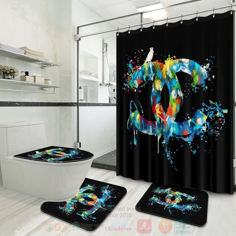 Gucci_Pattern_Color_Inspired_Luxury_Shower_Curtain_Set