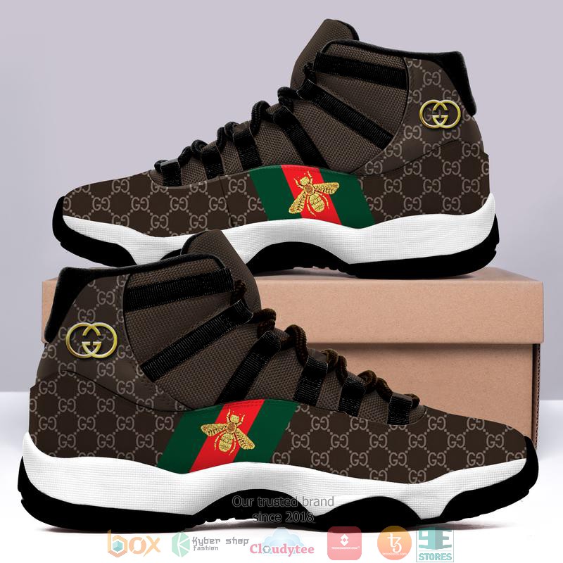 Gucci_bee_red_green_line_brown_Air_Jordan_11_Sneaker_Shoes