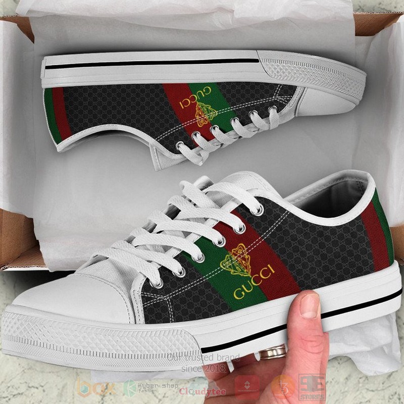 Gucci_brand_black_pattern_canvas_low_top_shoes