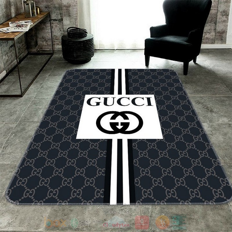 Gucci_brand_black_pattern_rectangle_rug