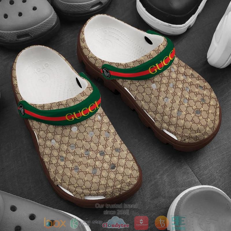 Gucci_khaki_pattern_Crocband_Clog_Shoes