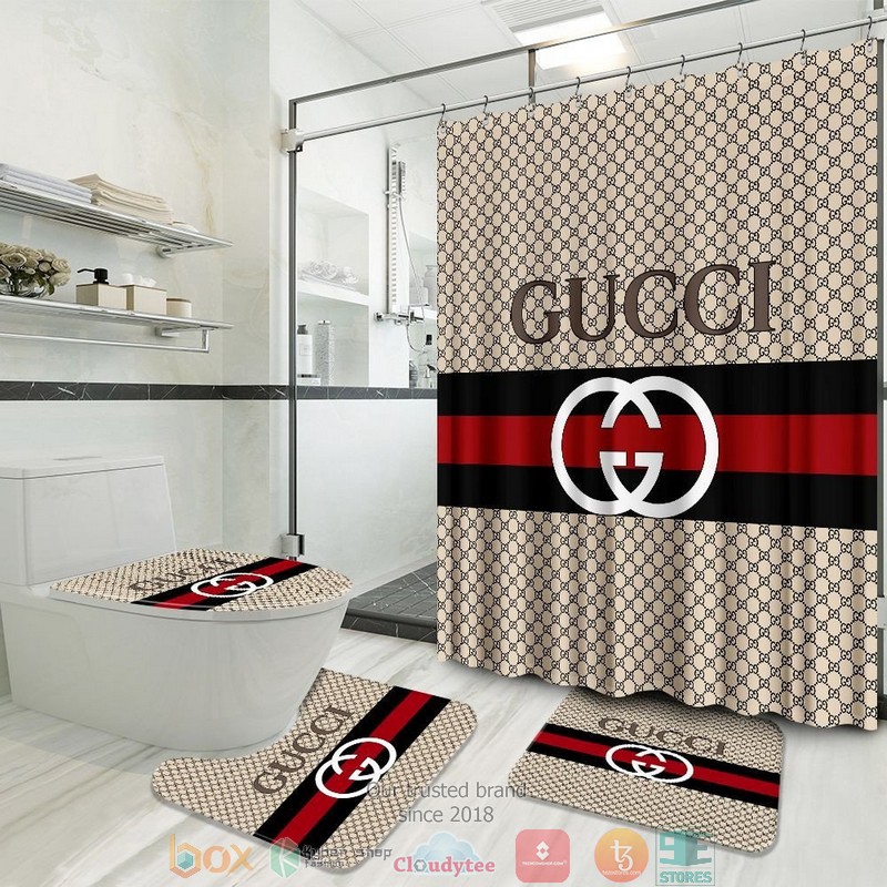 Gucci_luxury_brand_pattern_Shower_Curtain_Sets