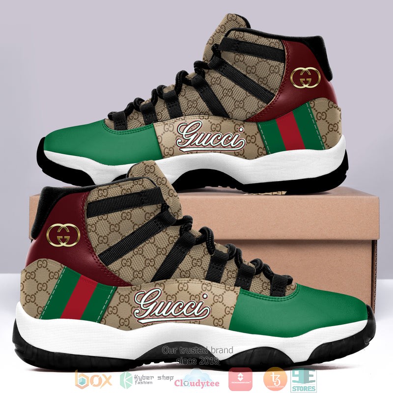 Gucci_red_green_line_brown_Air_Jordan_11_Sneaker_Shoes